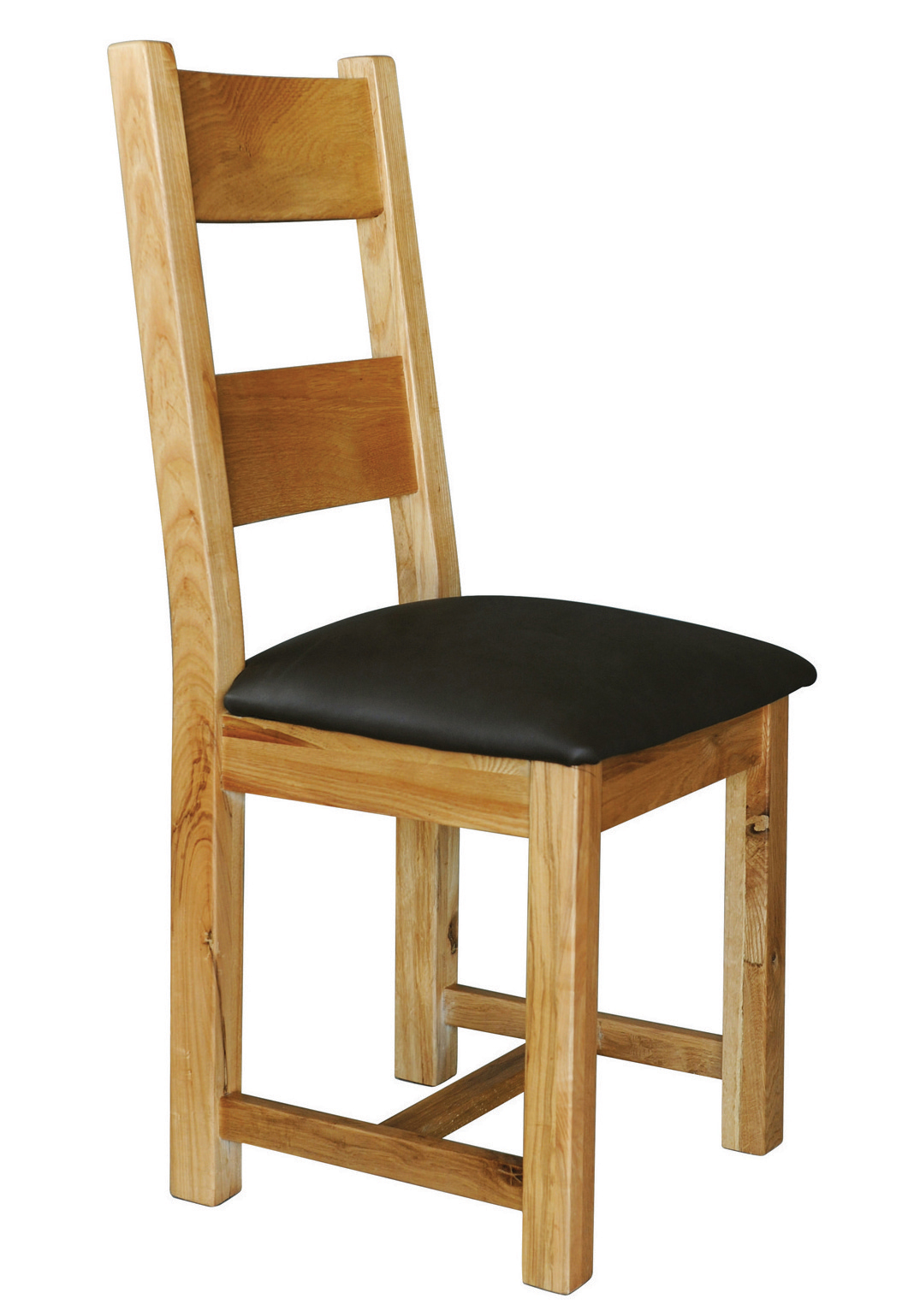 Provence Oak Dining Chair With Leather Seat (Pair) - Click Image to Close